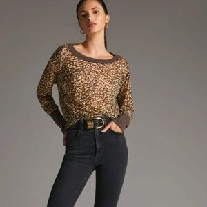 Anthropology pilcro Boxy Heritage Animal Print Pullover